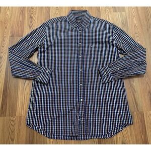 Paul & Shark Shirt Mens Extra Large Gingham Check Made In Italy Blue